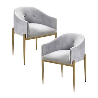 Madison Park Joey Tufted Low Back Upholstered Dining Chair 2 pc Set