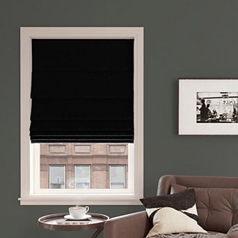 Sun Zero Pryer Textured 100% Blackout Cordless Roman Shade 64" Length