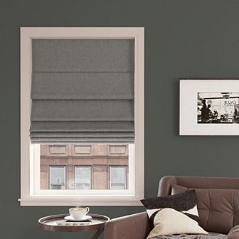 Sun Zero Pryer Textured 100% Blackout Cordless Roman Shade 64" Length