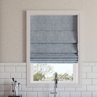 Sun Zero Somerton Textured 100% Blackout Cordless Roman Shade 64" Length