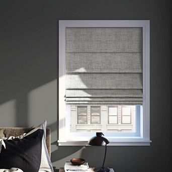 Sun Zero Somerton Textured 100% Blackout Cordless Roman Shade 64" Length