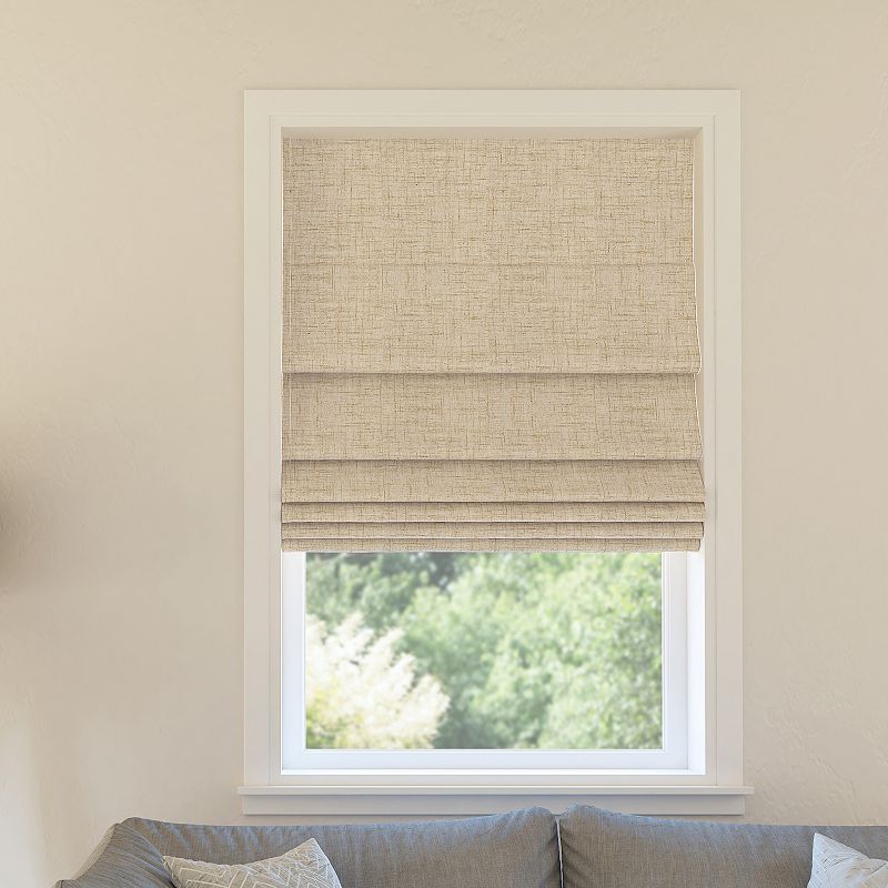 Sun Zero Somerton Total Blackout Textured Window Shades  Taupe  39  x 64