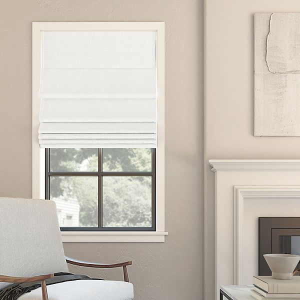 Sun Zero Somerton Textured 100 Blackout Cordless Roman Shade 64" Length