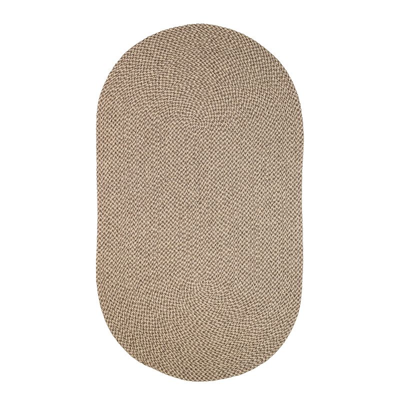 Colonial Mills Woven Natural Houndstooth Rug, Grey, 5X7FT OVAL