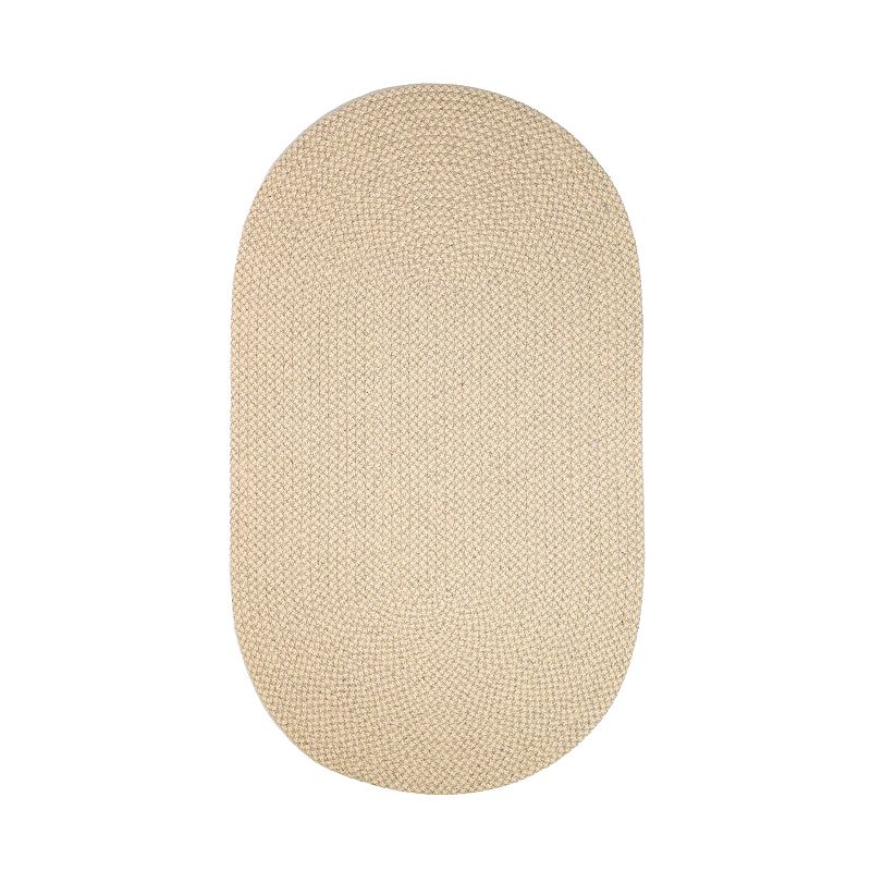 Colonial Mills Woven Natural Houndstooth Rug, Grey, 5X7FT OVAL