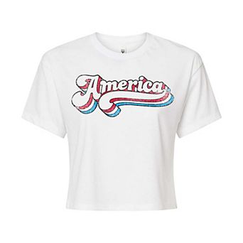 Juniors' America Cropped Tee