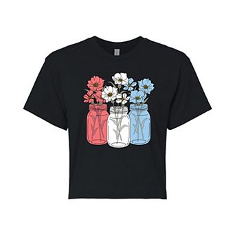 Juniors' Americana Jars Cropped Tee