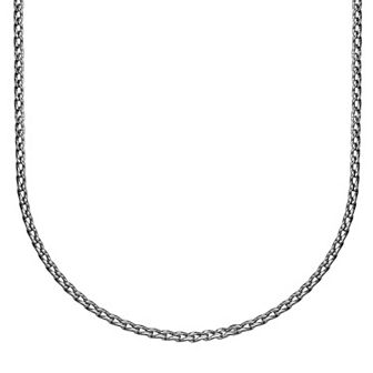 LYNX Men's Stainless Steel 3 mm Rope Chain Necklace