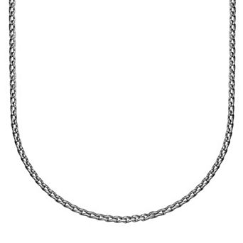 LYNX Men's Stainless Steel 3 mm Rope Chain Necklace