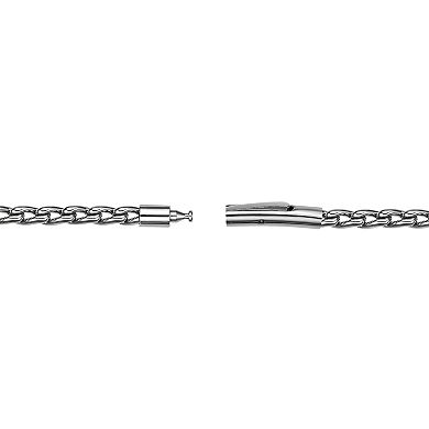 LYNX Men's Stainless Steel 3 mm Rope Chain Necklace