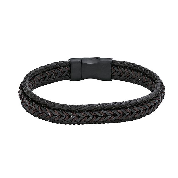 Men's Leather Cord Bracelet - Brown