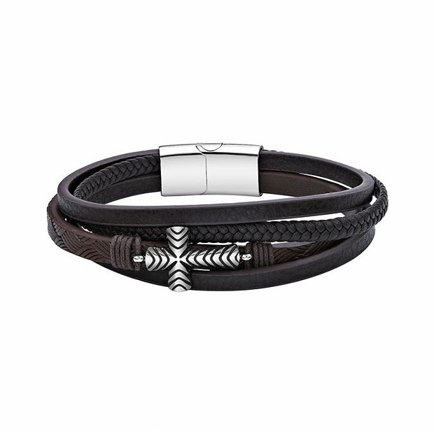 Lynx Men's Braided Leather Bracelet