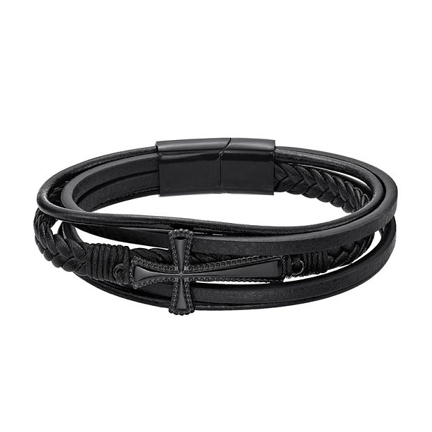 Lynx Men's Braided Leather Bracelet