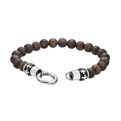 LYNX Men's Stainless Steel & Bronzite Stretch Bracelet