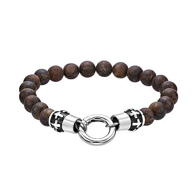 LYNX Men's Stainless Steel & Bronzite Stretch Bracelet