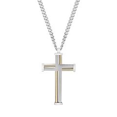 Kohls mens gold cross on sale necklace