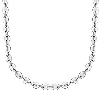 LYNX Men's Stainless Steel Coin Link Chain Necklace