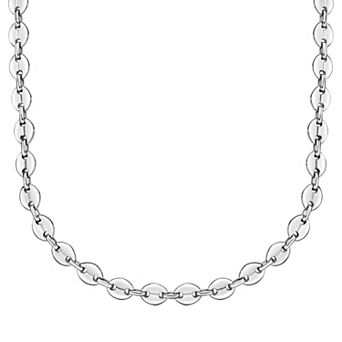 LYNX Men's Stainless Steel Coin Link Chain Necklace
