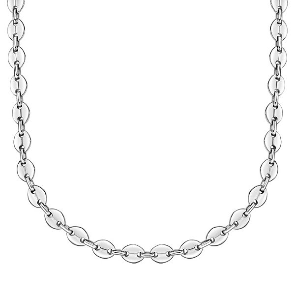 LYNX Men's Stainless Steel Coin Link Chain Necklace