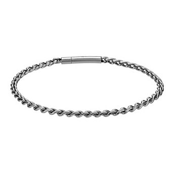LYNX Men's Stainless Steel 3 mm Rope Chain Bracelet