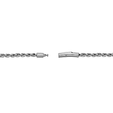 LYNX Men's Stainless Steel 3 mm Rope Chain Bracelet