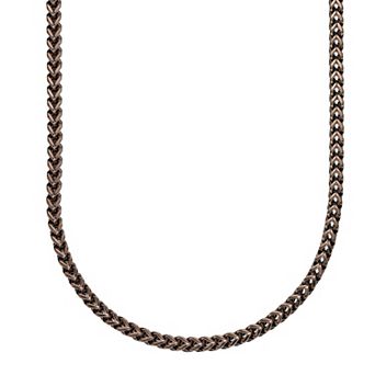 LYNX Men's Brown Ion Plated Stainless Steel 6 mm Foxtail Chain Necklace