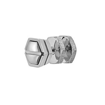 LYNX Men's Stainless Steel Screw Head Single Stud - Single Earring