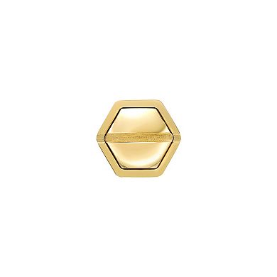 LYNX Men's Gold Tone Stainless Steel Screw Head Stud - Single Earring