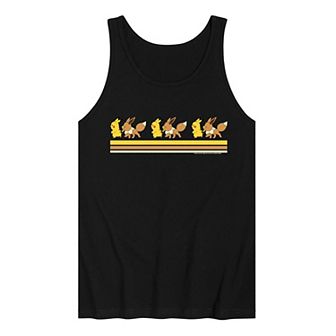 Men's Pokemon Pika Eevee Retro Tank Top