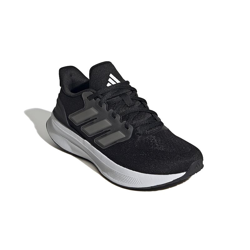 adidas Ultrabounce Sport Kids' Running Elastic Lace Top Strap Shoes, Boy's, Size: 3.5, Black White Black