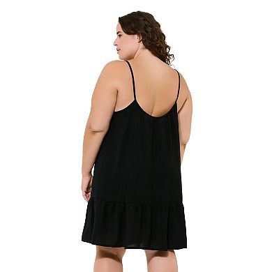 Plus Size Freshwater Tiered Swim Cover-Up Dress