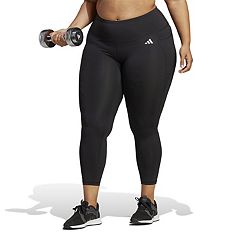 ADIDAS Women's Plus 4X Leggings Solid Black GS 3717 High Waisted Logo Leg