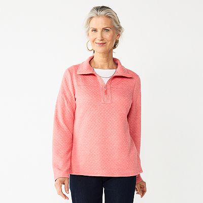 Women s Croft Barrow Quilted Quarter Zip Top