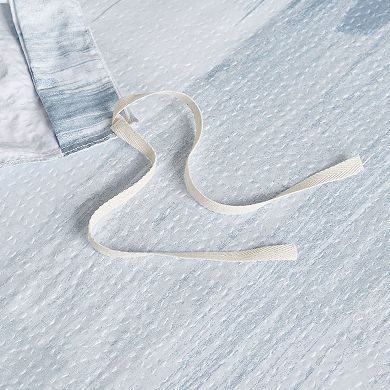 N Natori Brush Stroke Oversized Reversible Seersucker Duvet Cover Set with Shams