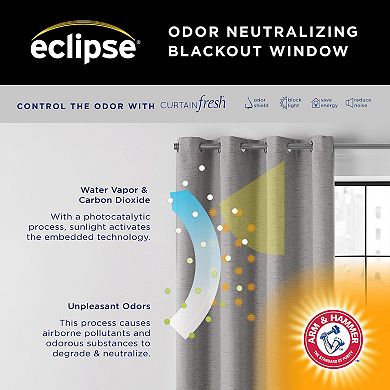 eclipse Lawson Arm & Hammer Odor Neutralizing Blackout Window Curtain Panel