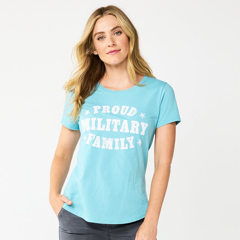 Womens Sonoma Community Proud Military Family Veterans Tee, Size: XS, Med 