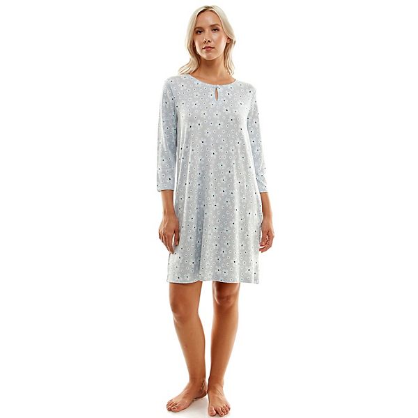 Women's Croft & Barrow® Keyhole ThreeQuarter Sleeve Sleepshirt