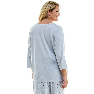 Plus Size Croft & Barrow® 3/4 Sleeve Keyhole Top