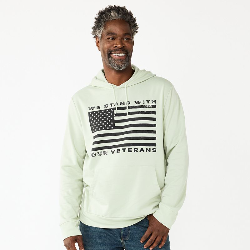 Mens Sonoma Community We Stand With Veterans Hoodie, Size: Small, Green