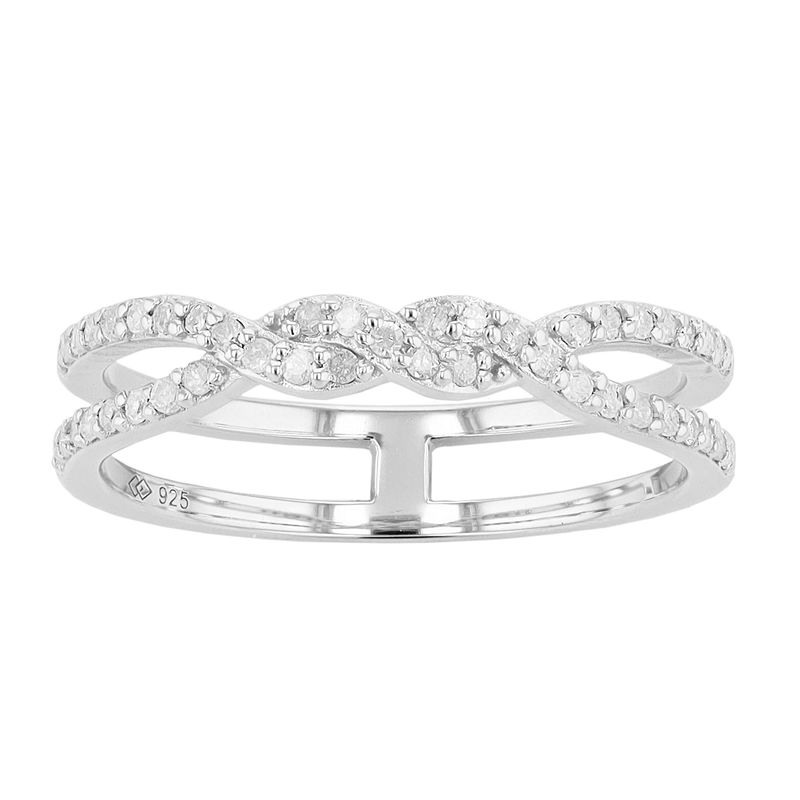 Sterling Silver 1/4 Carat T.W. Diamond Twist Ring, Womens, Size: 6, White