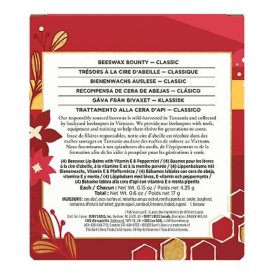 Burt's Bees Beeswax Bounty Classic Lip Balm Holiday Gift Set 4-pk.
