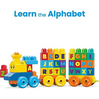 MEGA BLOKS ABC Musical Train Building Toy Blocks for Toddlers 1-3