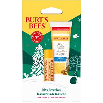 Burt's Bees Hive Favorites Beeswax Holiday Gift Set with Beeswax Lip Balm & Travel Size Body Lotion