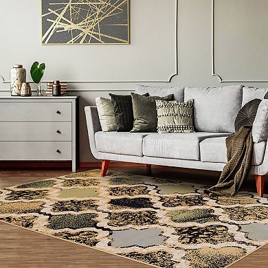 Superior Viking Geometric Trellis Modern Area Rug