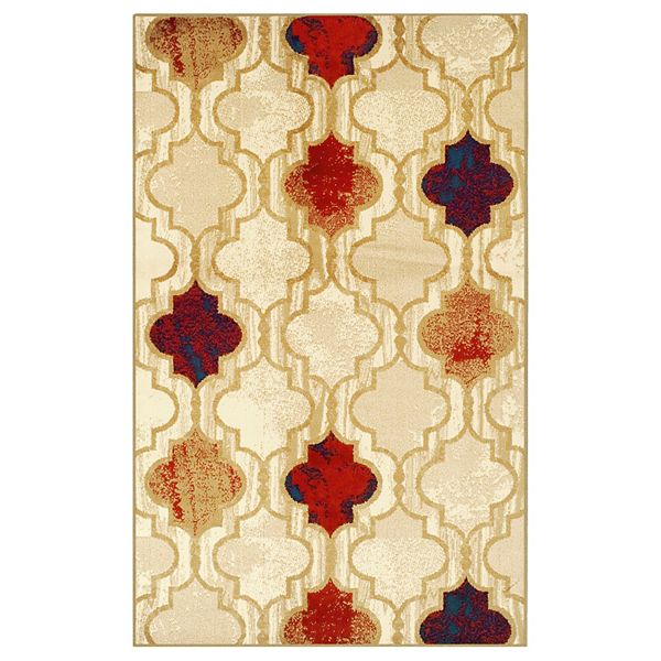 Superior Viking Geometric Trellis Modern Area Rug - Beige (8X10 FT)