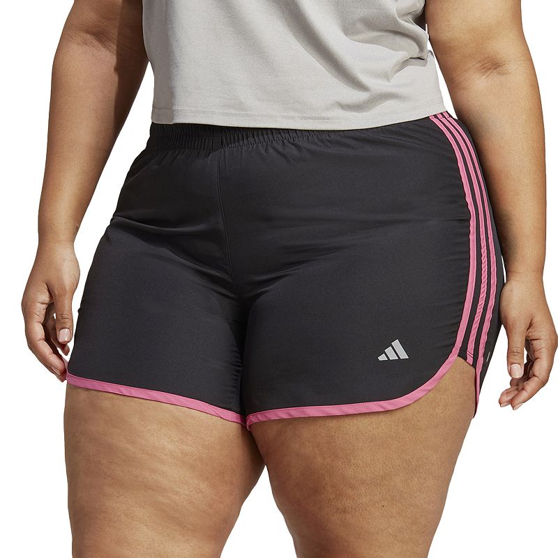 Plus Size adidas Marathon 20 Running Shorts, Womens, Size: 1XL, Black