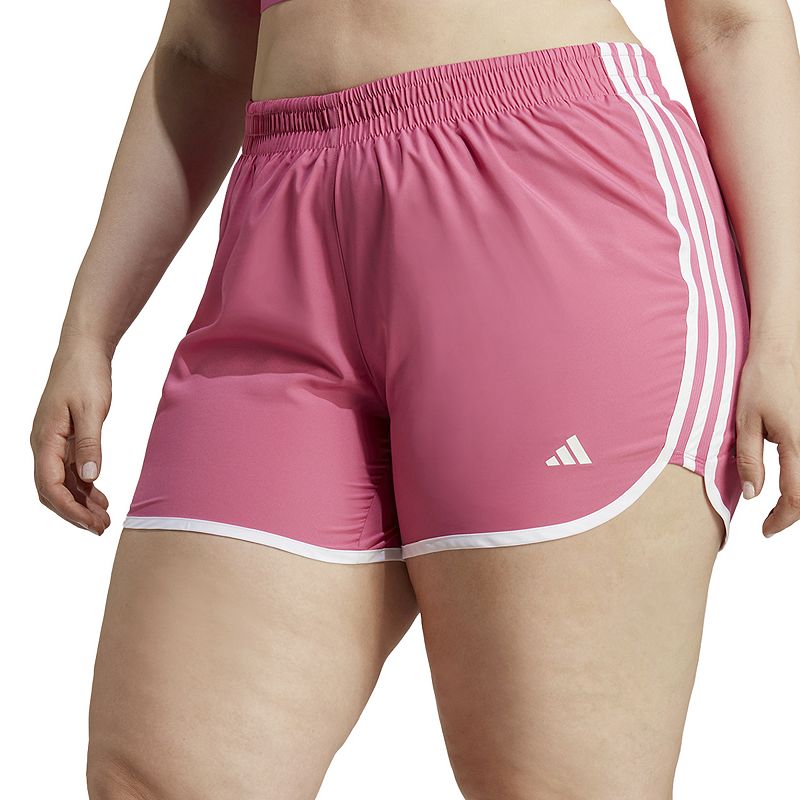 Plus Size adidas Marathon 20 Running Shorts, Womens, Size: 1XL, Med Pink