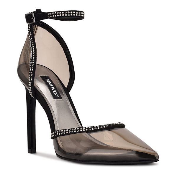 Nine West Tootsie Women's Ankle Strap Rhinestone High Heels
