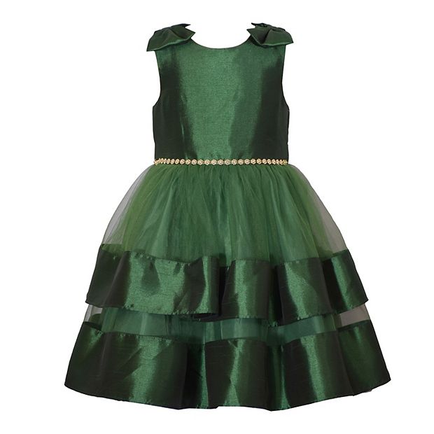 Girls 7 20 Bonnie Jean Tiered Satin Holiday Dress in Regular Plus