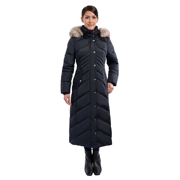 London fog maxi down puffer coat store
